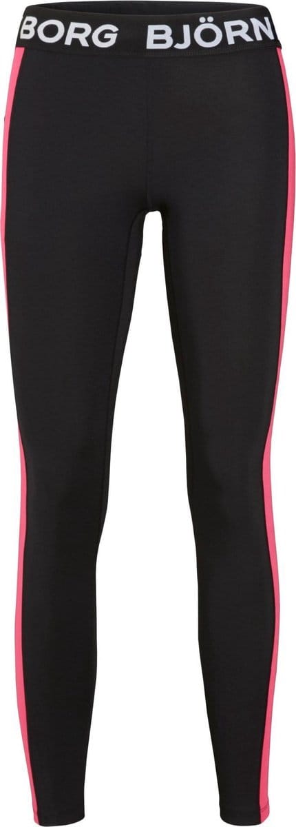 Bjorn Borg LA Stripe dames tight - performance - zwart / roze - maat S