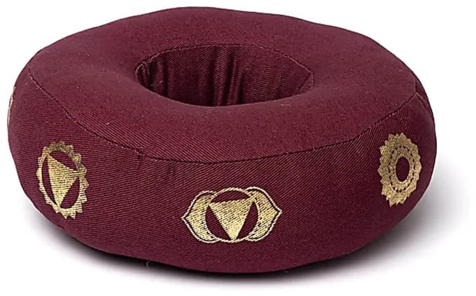 Klankschaalkussen 7 chakra’s aubergine M – 17 cm x 6 cm