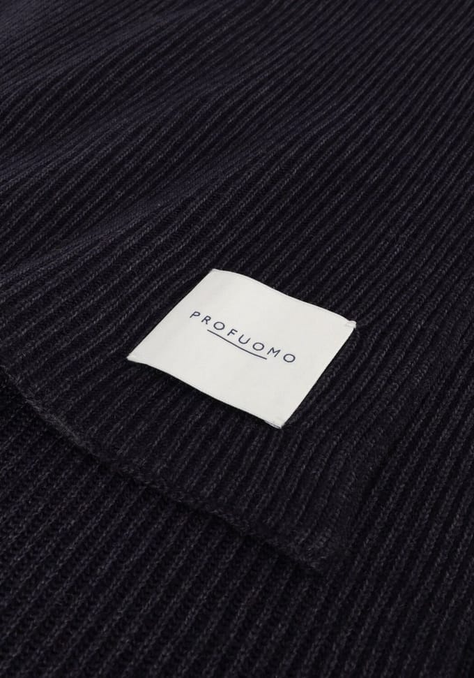 Profuomo Scarf Wool Nylon Sjaals Heren - Donkerblauw - Maat ONESIZE