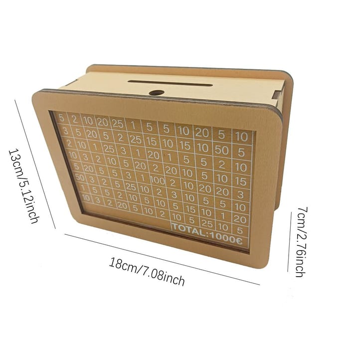 1 tirelire en bois avec cible et chiffres beige