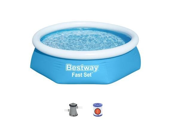 Bestway - Fast Set - Opblaasbaar zwembad inclusief filterpomp - 244x61 cm - Rond