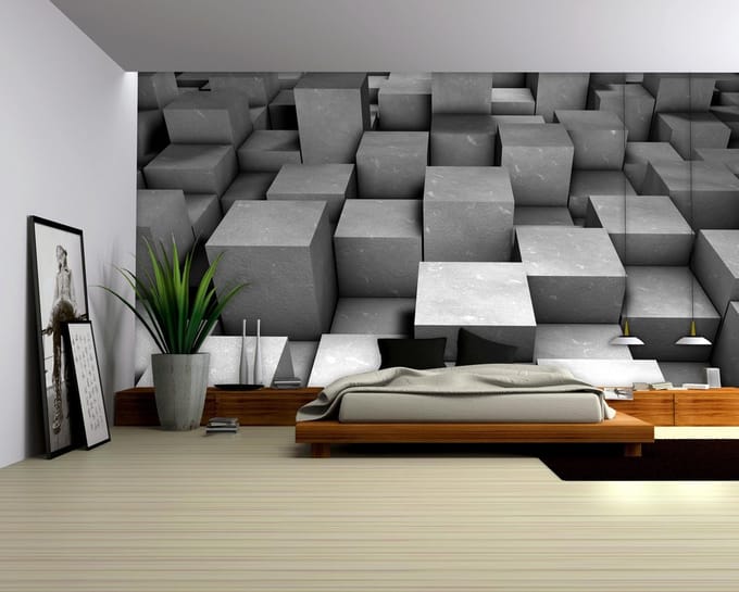 Abstract Modern Grey Pattern Photo Wallcovering