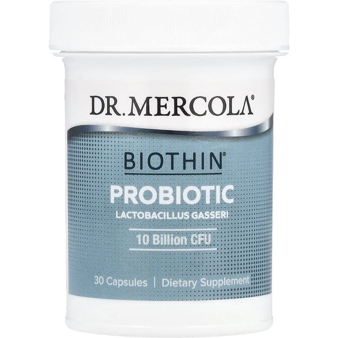 Dr. Mercola, Biothin Probiotique, Lactobacillus Gasseri, 10 milliards d'UFC, 30 gélules