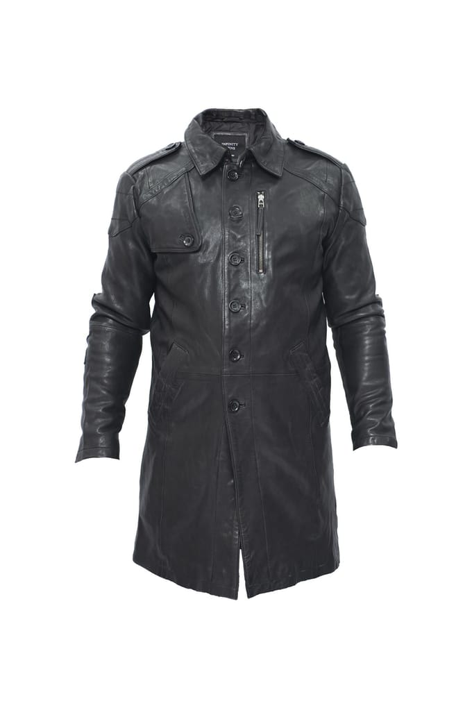 Heren lederen trenchcoat-Hamburg