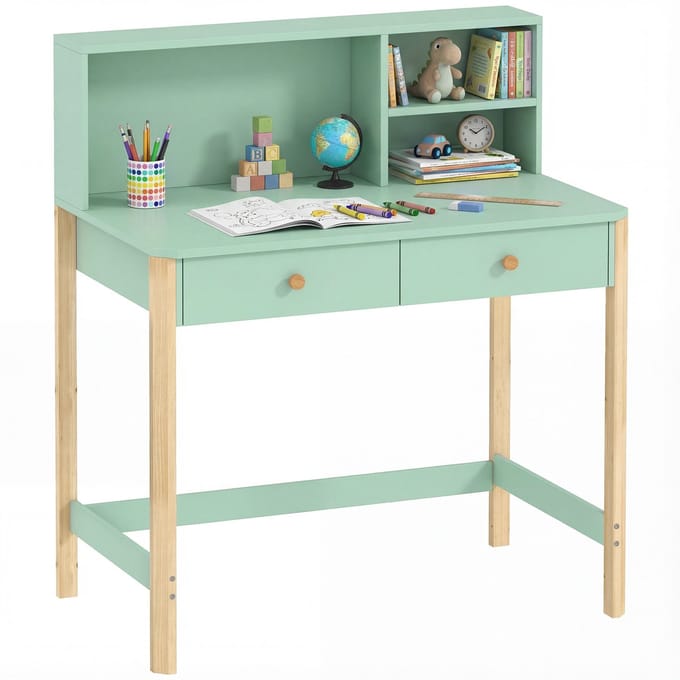 Aiyaplay Kinderbureau-MDF, grenenhout-90L x 52B x 105H cm-Groen