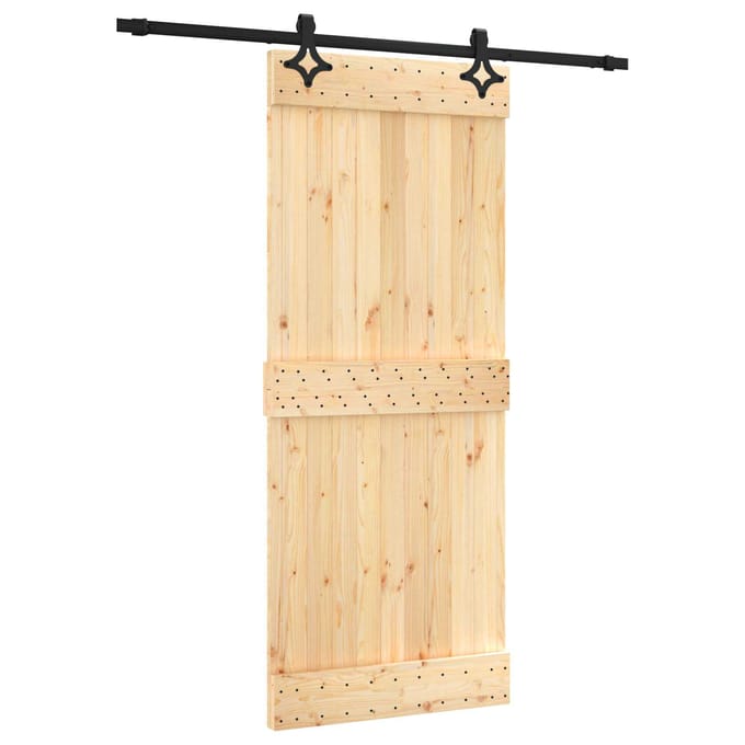 vidaXL - Schuifdeur - 85 - x - 210 - cm - Massief - Pine - Hout - (Onbehandeld)