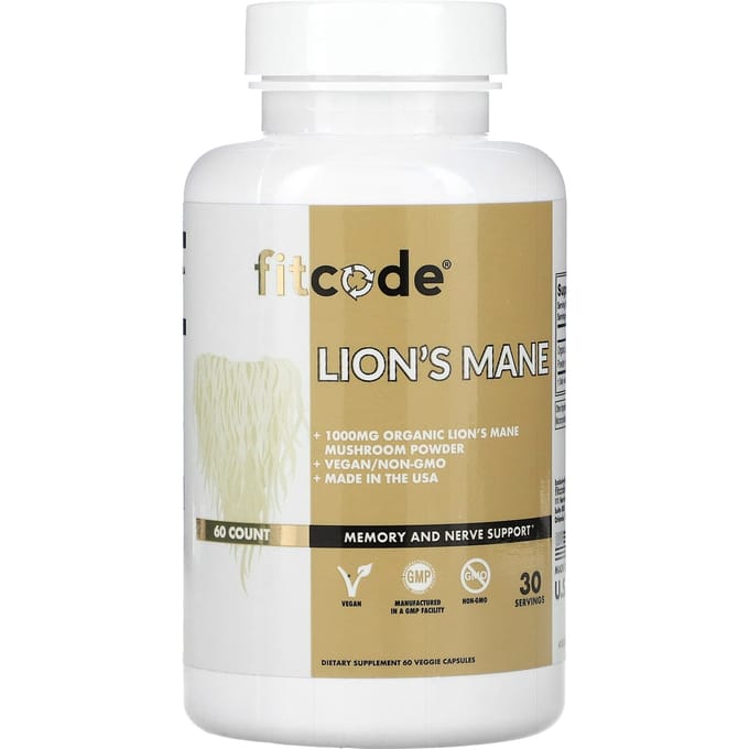 fitcode, Parelmoerzwam, 1.000 mg, 60 plantaardige capsules (500 mg per capsule)