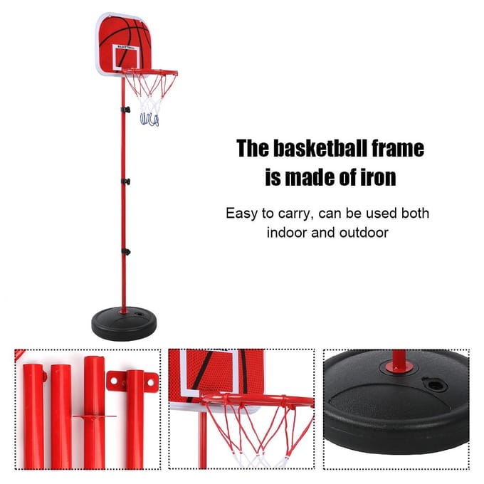 150CM Verstelbare Hoogte Basketbalstandaard Kinderen Spel Trainingsuitrusting Set voor Binnen Buiten red