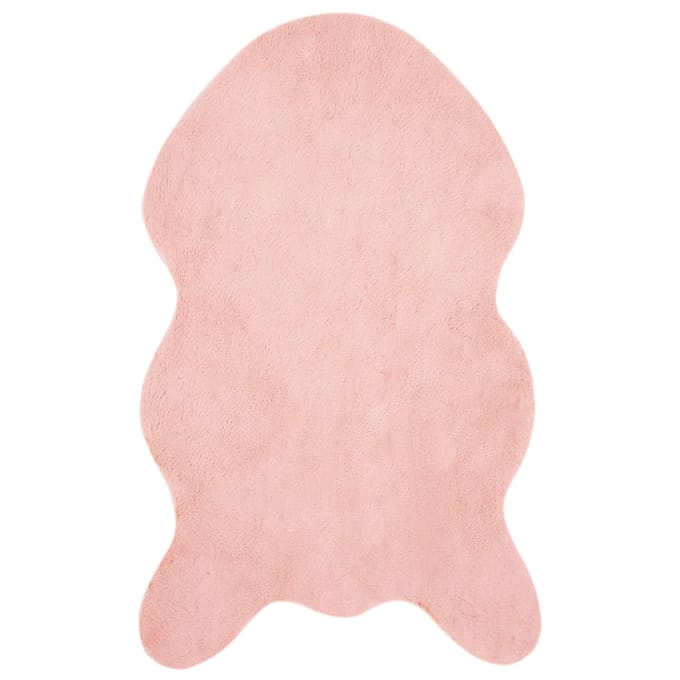 vidaXL - Antislip - vloerkleed - van - imitatie - konijnenbont - OLITE - Roze