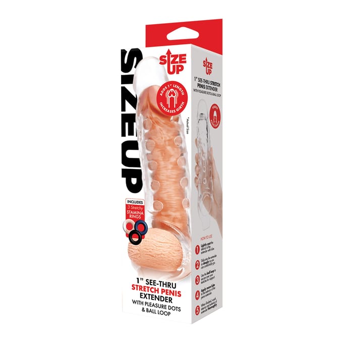 Size-Up Size Up View Studded penisvergroter met bal Loop - Transparant