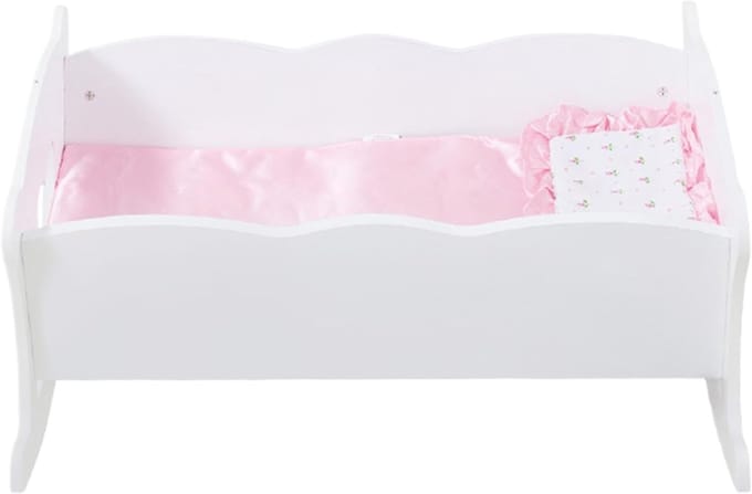 Pop Wiege - Poppenbedje - Rollenspel Stimuleren - Met Schommelbasis - 58 x 375 cm - Houtkleur