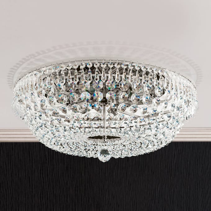 ORION Plafondlamp SHERATA met chroomrand, 55 cm