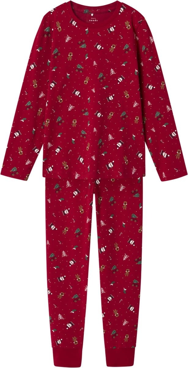 NAME IT NKNVISMAS LS NIGHTSET Unisex Pyjamaset - Maat 128