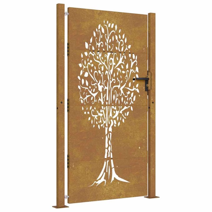 vidaXL Tuinpoort 100 x 175 cm Poedergecoat staal Zwart Vergrendelbaar