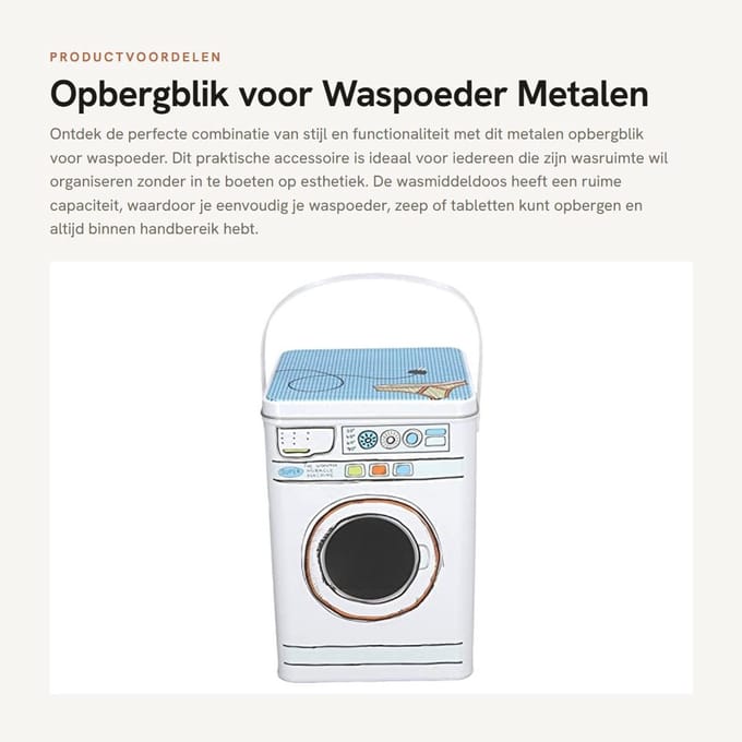 Dailygoods- Wasmiddeldoos Grote Capaciteit - Opbergdoos met Deksel - Roestvrij Staal - Transparant Venster - Multifunctioneel - Handgrepen