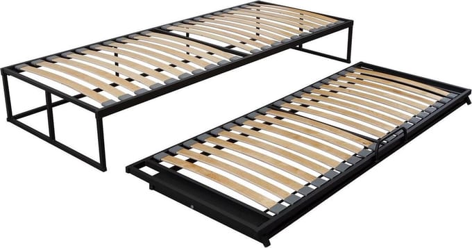 Bed Box Wonen Boxtwin 80x200 cm Onderschuifbed Metaal Lattenbodem Design Eenpersoons