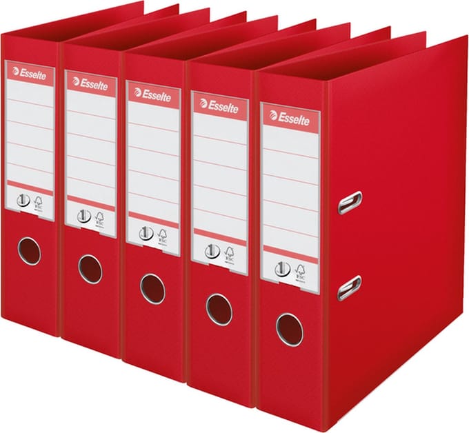 Esselte No 1 Power ordner PP 75 mm rood - 4 stuks