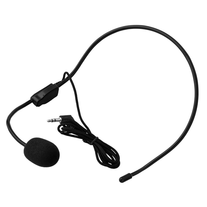 Mini 3,5 mm op het hoofd gemonteerde bedrade microfoon condensator MIC voor spraakversterker luidspreker wit