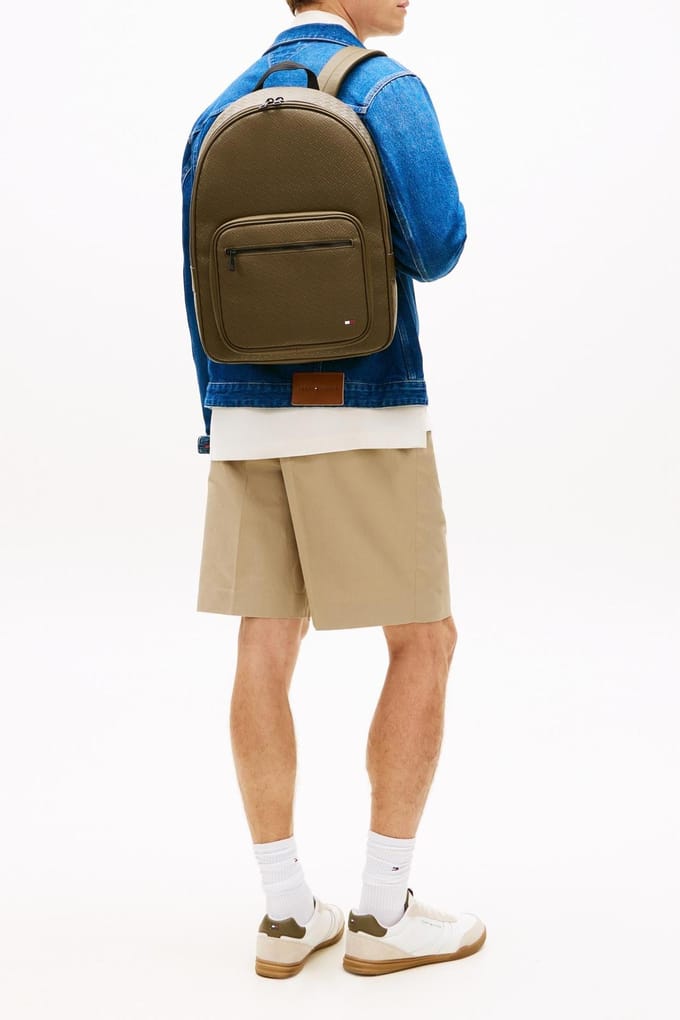 Tommy Hilfiger Embossed Flag Backpack Willow Green Größe: OS | Rucksäcke Outlet | Herren | Grün