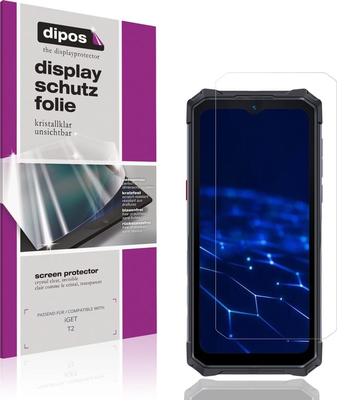 dipos – 4x Beschermfolie geschikt voor iGET T2 | Krasbestendige & heldere Screenprotector Ultra-Thin