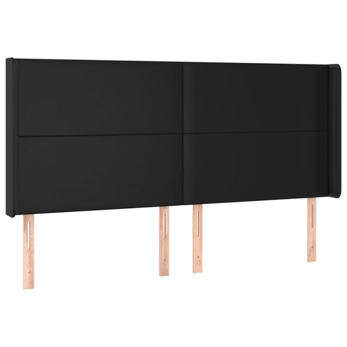 vidaXL - Hoofdbord - LED - 183x16x118/128 - cm - kunstleer - zwart