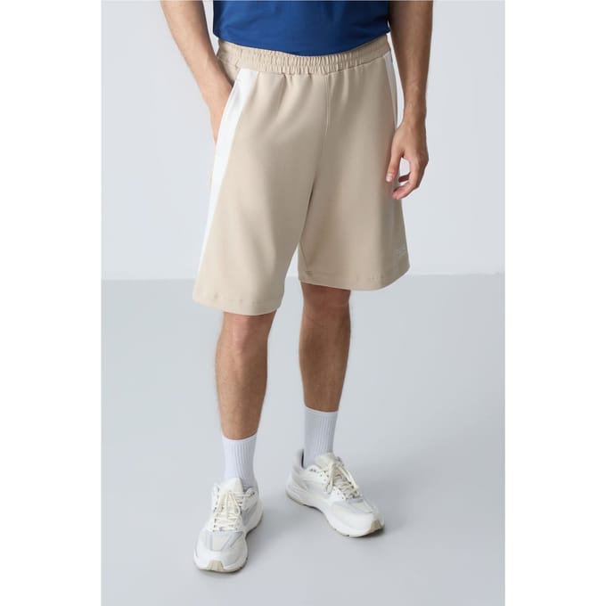 Heren Katoenen Mix Sweatshorts