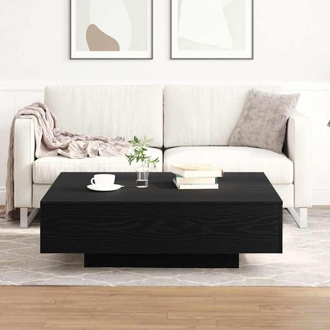 vidaXL - Salontafel - Zwart - Eiken - 100 - x - 100 - x - 31 - cm