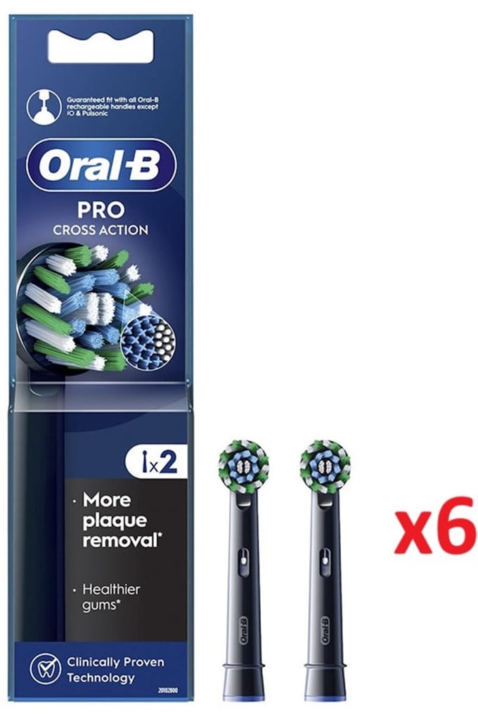 Oral B opzetborstels 12 stk Cross Action Black