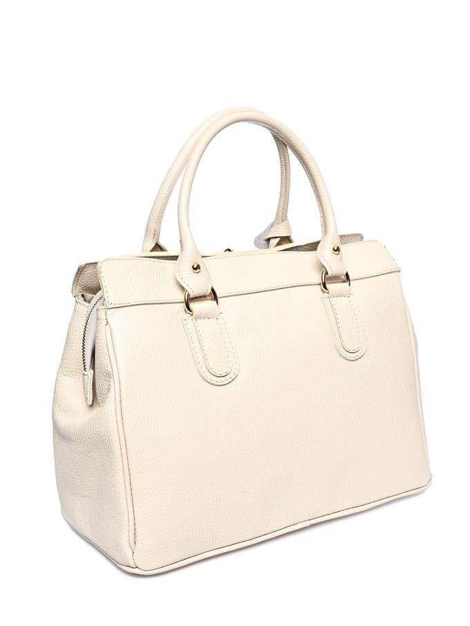 Roberta M Beige Rundleer Tas
