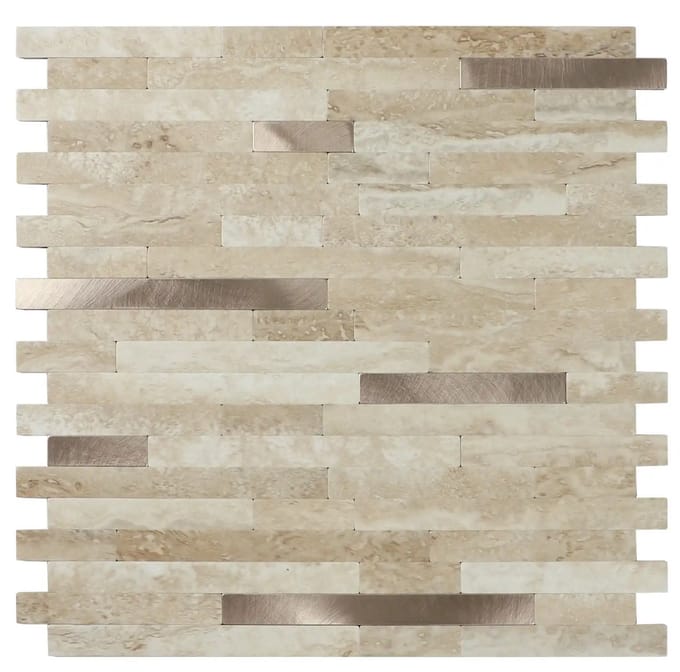 Zelfklevende Mozaïek Steenstrip Japandi Beige