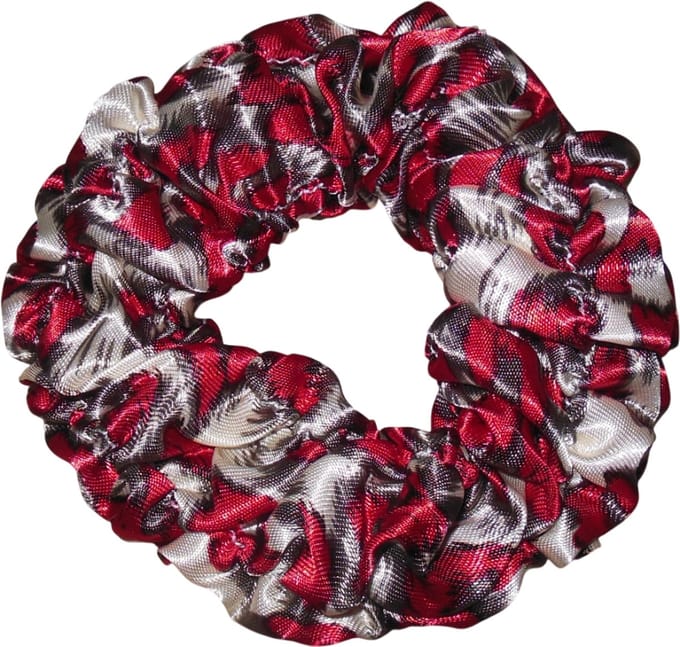 Scrunchie groot panterprint rood