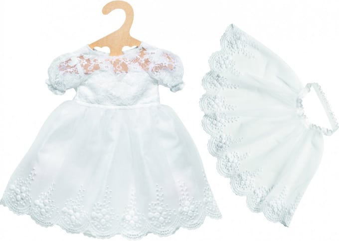 Heless Poppenkleding Trouwjurk - Wit voor poppen van 28-35 cm - 3-delig