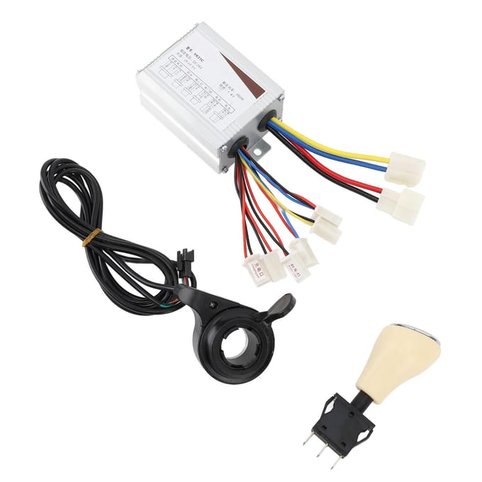 Elektrische Fiets Controller Kit 24V 350W Motor Controller Duimgas met Achteruit Vooruit Stop black