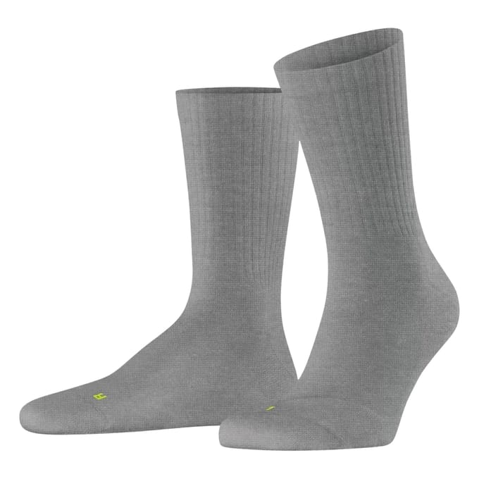 FALKE Run Rib Crew lichte padding katoen functioneel materiaal Sokken unisex grijs - maat 42-43