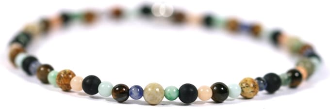 Heren armband kralen edelsteen mix 4mm - Ibizamen 21cm