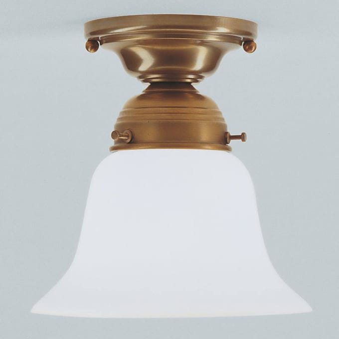 Berliner Messinglampen Messing plafondlamp Alena met glazen kap