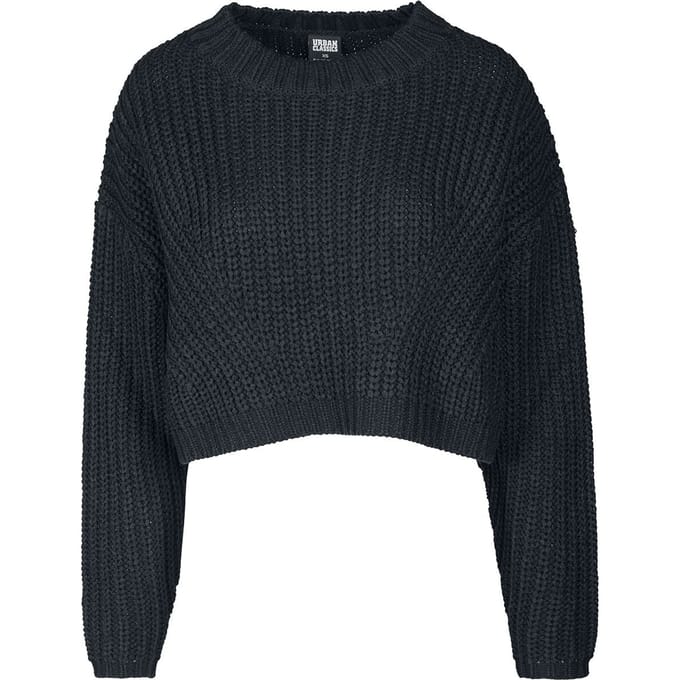 Urban Classics Wide Oversize Dames Gebreide trui - zwart - S