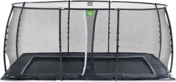 EXIT Dynamic Trampoline 305x519cm - met Veiligheidsnet - Groundlevel - groundlevel Trampoline - Rechthoekig - Voor Kinderen - Zwart