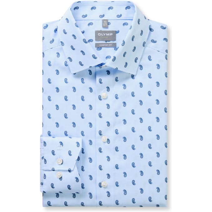 OLYMP Luxor Overhemd, Comfort Fit, New Kent, Bleu