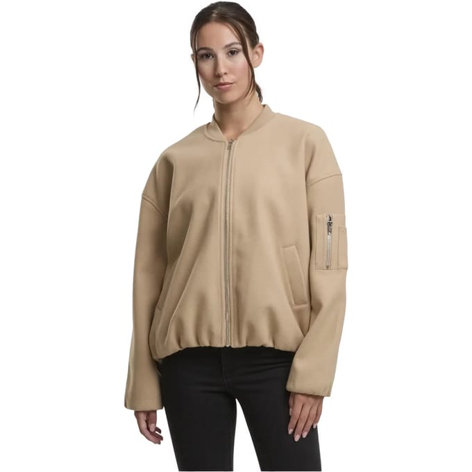 Urban Classics - Faux Wool Bomber jacket - M - Beige