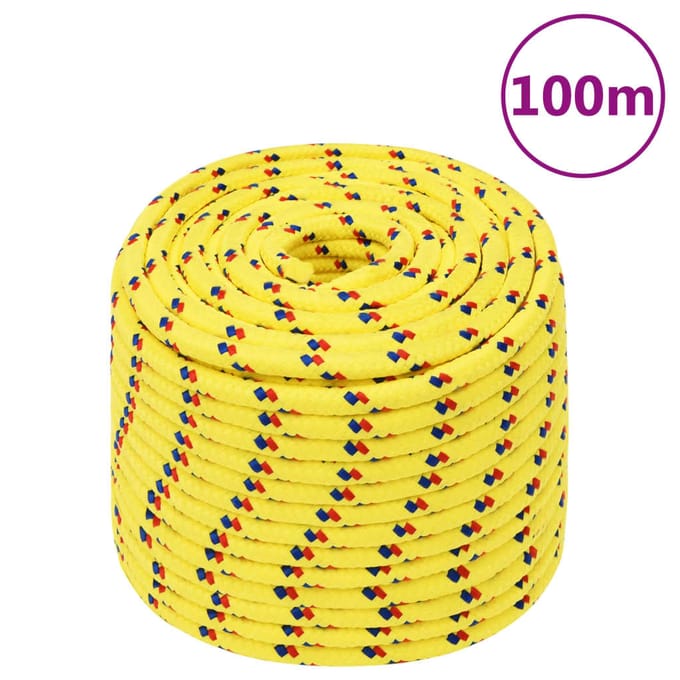 vidaXL - Boottouw - 14 - mm - 100 - m - polypropyleen - geel