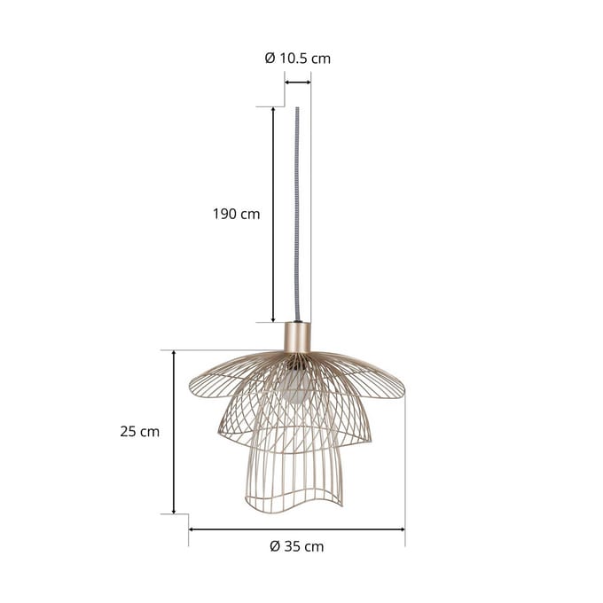 Forestier Papillon Hanglamp Extra Small Ø30 Champagne