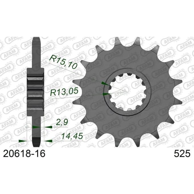 Tandwiel Afam 525 16 dents