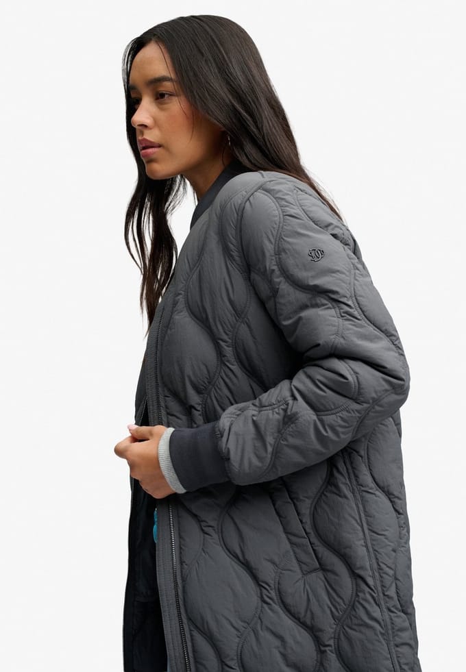 Superdry - Lange Onion Quilt Liner Jas - Dames - Gewatteerde jassen