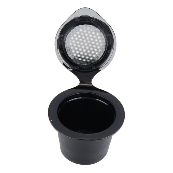 5 stuks/set Plastic & Roestvrij Staal Herbruikbare Navulbare Koffiecapsules Pod Filter Cups Zeef Silver black