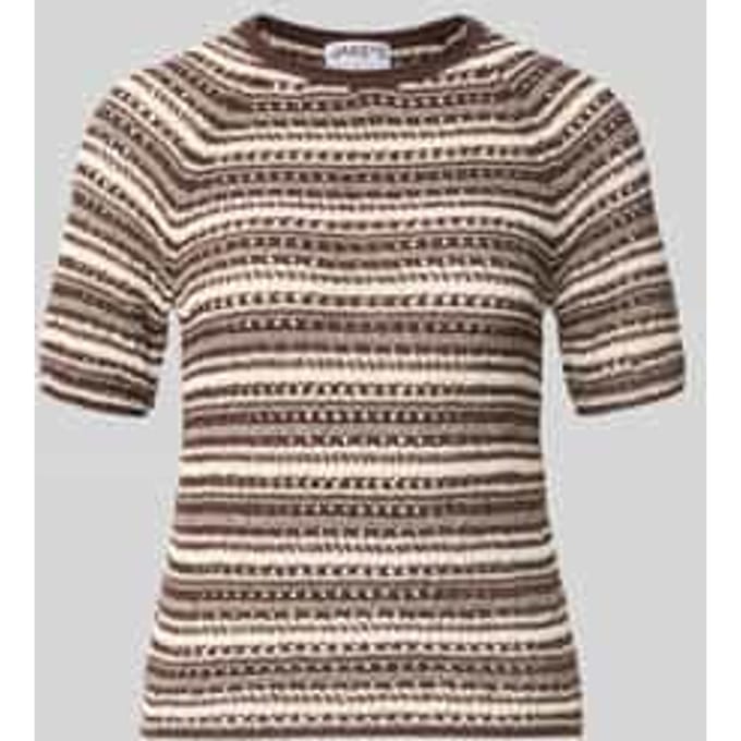 Gebreid shirt in all-over look met rolzoom