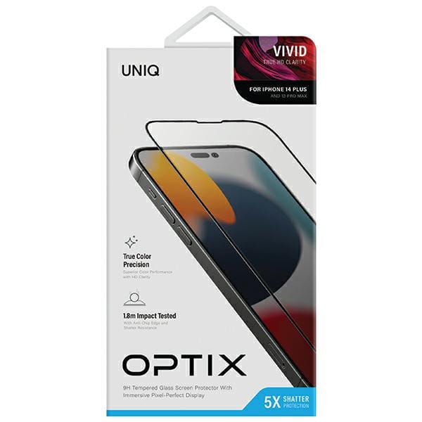 UNIQ Optix Vivid - Gehard Glas Screenprotector - iPhone 14 Plus - Perfecte Helderheid