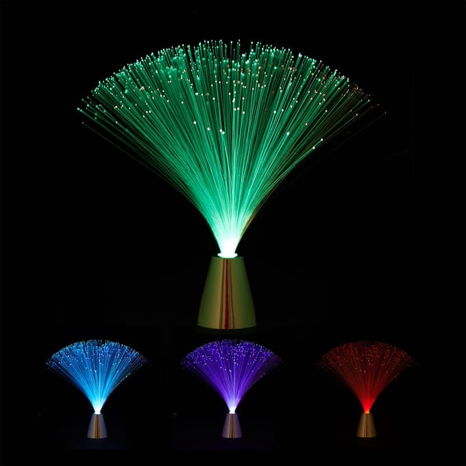 glasvezel lamp - met kleurverandering - 33 cm - sfeerverlichting - retro LED