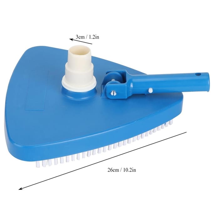Draagbare Verzwaarde Driehoekige Vorm Zwembad Stofzuigerkop Borstel Reinigingsgereedschap Accessoires blue