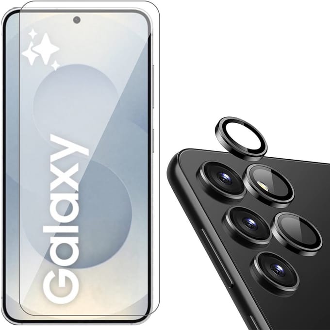 Screenprotector & Camera geschikt voor Samsung Galaxy S25 - Glas